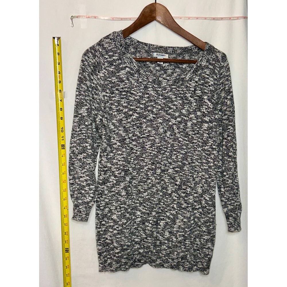 Old Navy Women's Marled Knit Sweater Pullover‎ Size M Black White